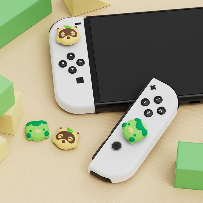 playvital Joystick Caps for Nintendo Switch, Thumbstick Caps for Switch Lite, Analog Cover for OLED Joycon Thumb Grips - Tanuki & Kappa - Image 3